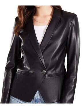 BB Dakota Steve Madden Black Faux Leather Blazer M